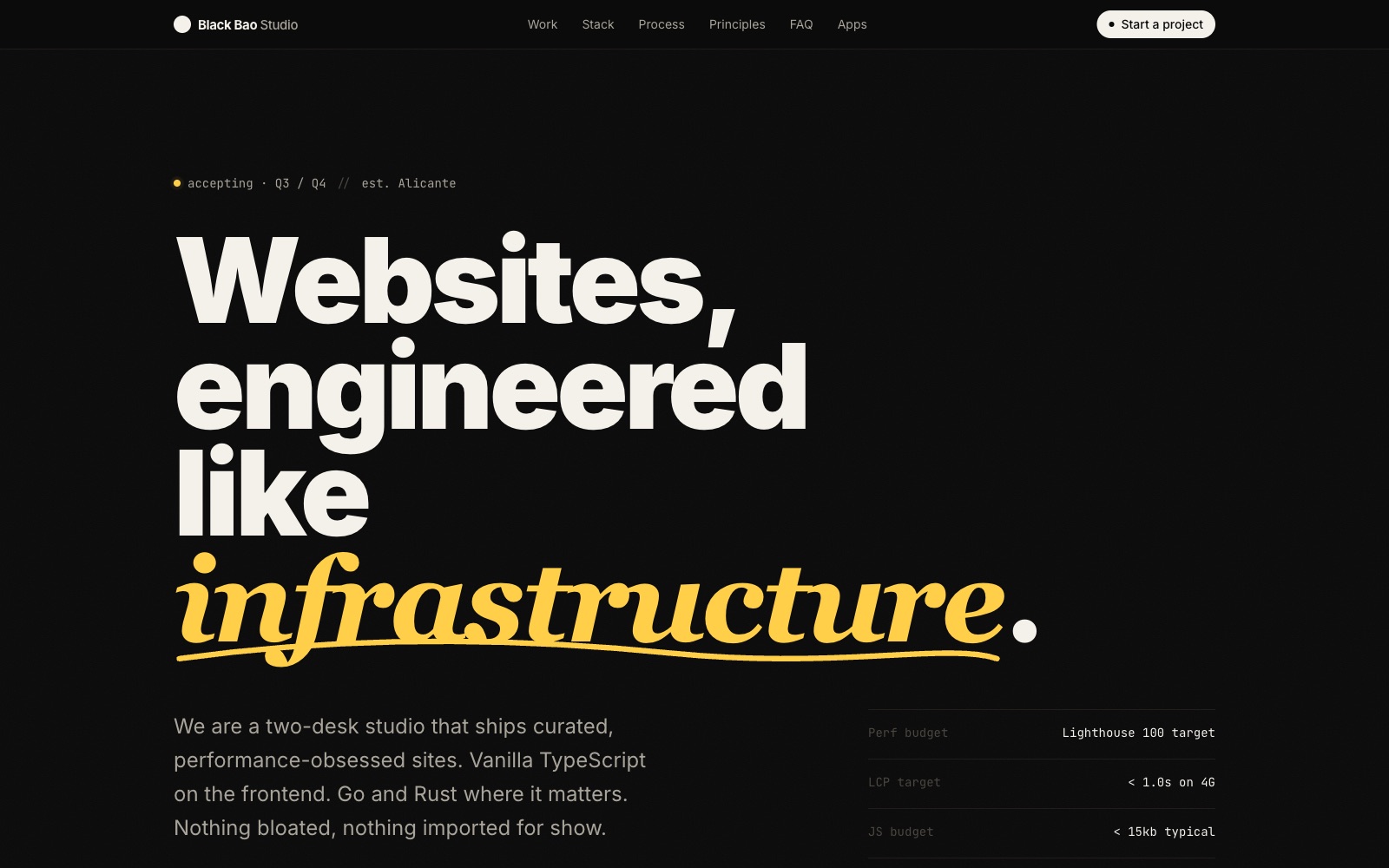 Black Bao Studio homepage hero